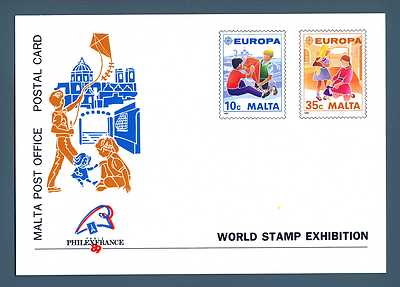 EUROPA C.E.P.T. - Ganzsache - MALTA - 1989 - PHILEXFRANCE - Ausstellung Garn.