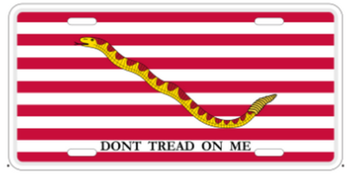 Don't Tread On Me 1st Navy Jack – 6x12 Aluminum License Plate (Gadsden Flag)