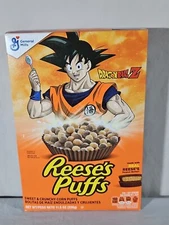 NEW DRAGON BALL Z x REESES PUFFS CEREAL LIMITED EDITION TRUNKS COVER 11.5OZ BOX