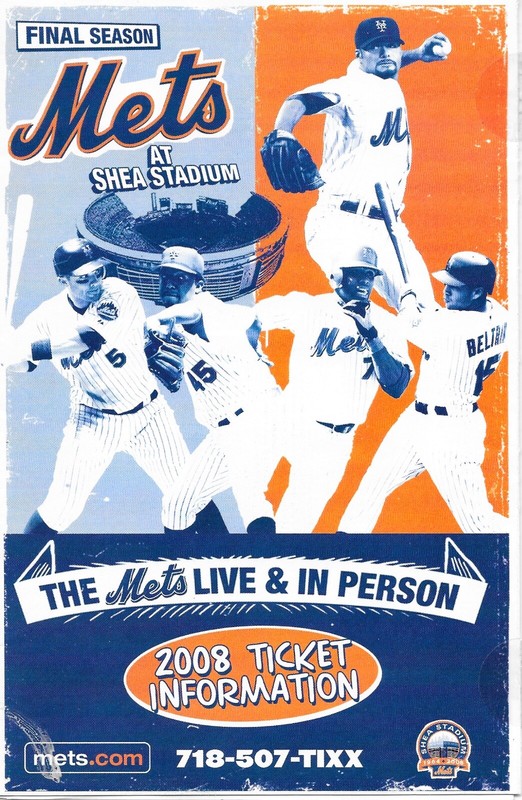 2008 NY Mets Ticket Mailer - Last Year at Shea - NM