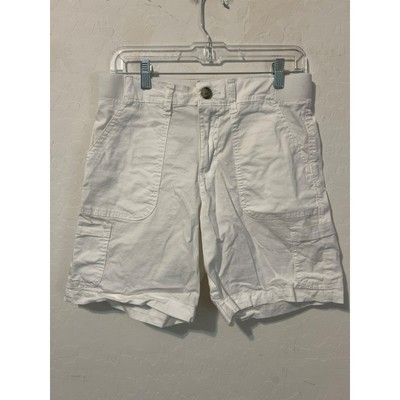 Lee Relaxed Fit Mid Rise Long White Shorts Sz 8P Petite Bermuda