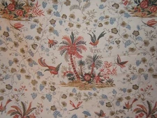 Lee Jofa Martinique Exotic Floral with Birds/ Butterflies BTY Color Red Multi