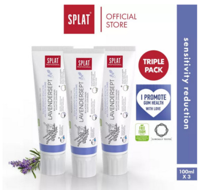 FREE Ship + 3 SPLAT LAVENDERSEPT GUMS AND SENSITIVE TOOTH RESTORAT NO FLUOR