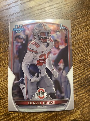 2022 Bowman University Chrome 1st  #25 Denzel Burke Ohio State  Football Card