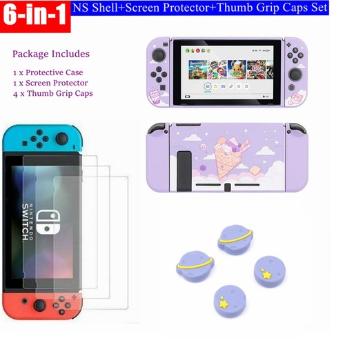 GeekShare Nintendo Switch Protective Case+Screen Protector+4PCS Thumb Grip Caps - Picture 36 of 77