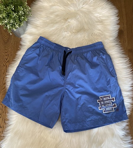 Eric Emanuel x Everest Isles EE Lined Swim Trunks Blue Periwinkle Logo Sz L