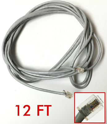 Custom 12' Foot Data Telephone Cord 6P4C ADSL RJ11 Telco Phone Cable using Cat 5
