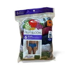 Fruit of the Loom Men's Medium Color Briefs - 6 Pack of Briefs - Open Package