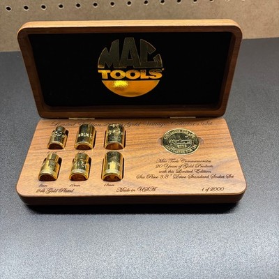Limited Edition 24K Gold Plated MAC Tools 2005 1 of 2000 3/8 socket set 10mm 6pc