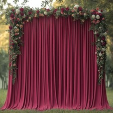 10x10FT Burgundy Backdrop Curtain Wrinkle Free Fabric Drapes 5x10FT 2 PCS