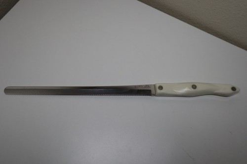 Großes Cutco Schneider Brotmesser 1724 Wellenschliff perlweißer Griff Made in USA