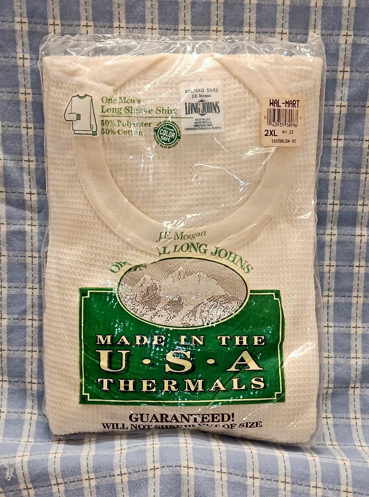 New Old Stock, Mens Long Sleeve Thermal top. JE Morgan Original Long Johns XXL