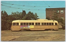 Vintage Philadelphia PCC Streetcar on Route 50 Postcard 1969