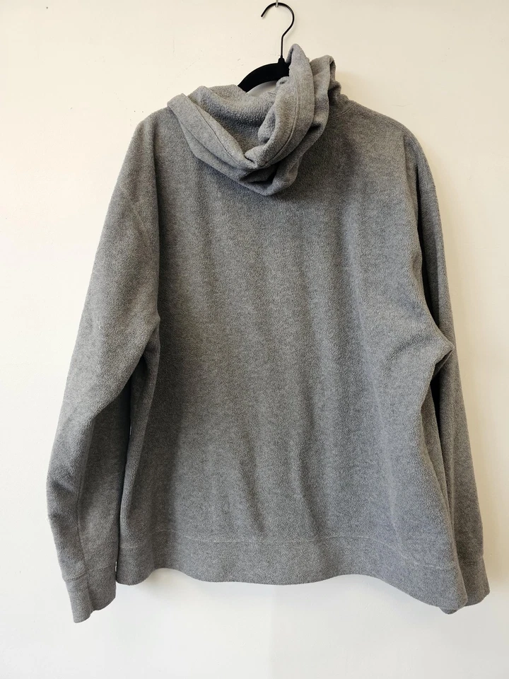 Antigua Sudadera con Capucha Azul Marino Para Hombres XL Gris Cremallera Completa Polar Bordada Deletrear Chaqueta Bolsillo Foto 2 de 4