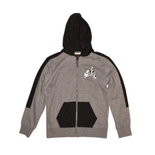 NIKE JORDAN NEW 60 Jumpman Classic Full Zip Hoodie Carbon Heather Boy's Large