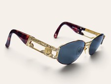 Gianni Versace MOD S75 31L Vintage 90s Gold Medusa Openwork Sunglasses Italy 57