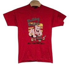 T-shirt vintage University of Georgia Bulldog Buffet uomo grande rossa punto singolo