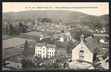 CPA Arudy /B.-P., Vue Générale et Chapelle Saint-Michel 