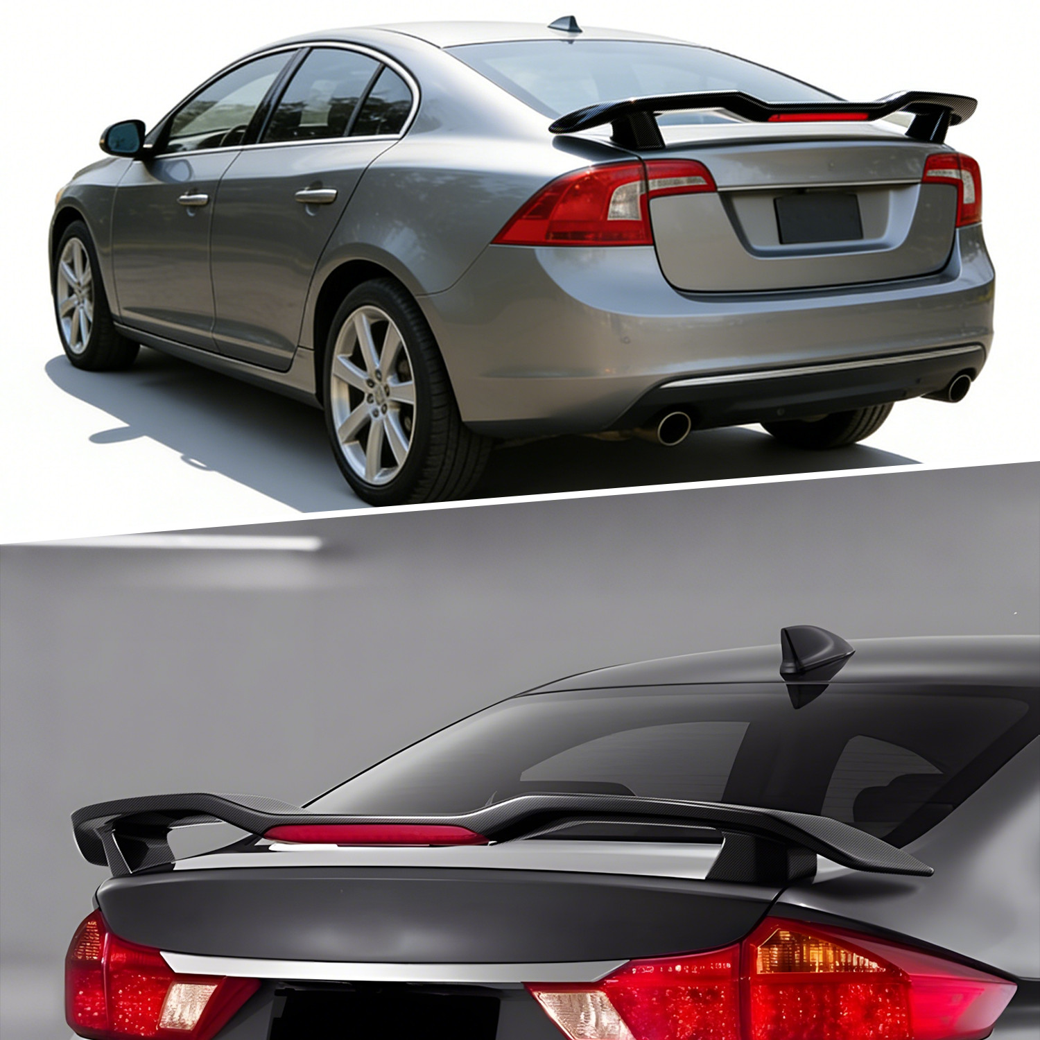 For Ferrari 360 Modena 53" GT Style Carbon fiber Rear Trunk Spoiler Wing LED
