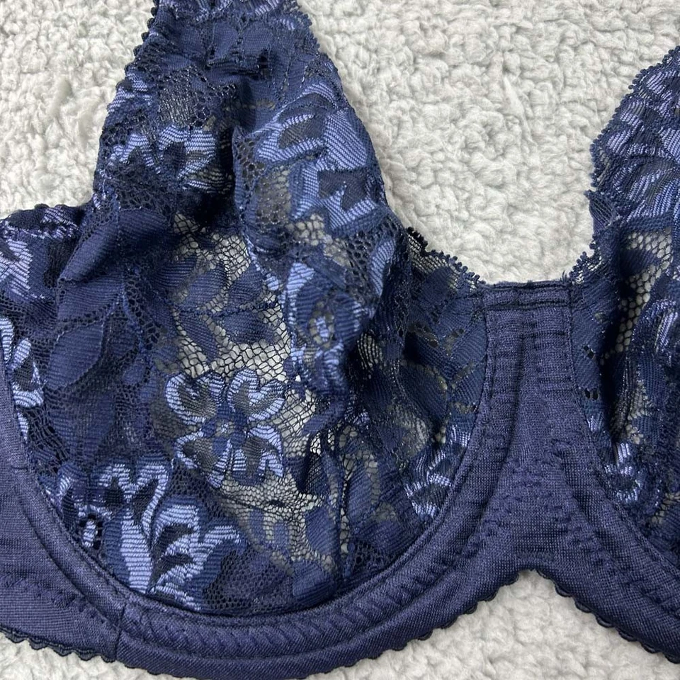 Sujetador Lunaire 34C Sujetador Balconette Azul Floral LACE Foto 2 de 4