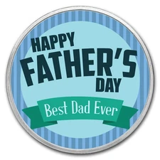 1 oz Silver Colorized Round - APMEX (Best Dad Ever, Pinstripes)