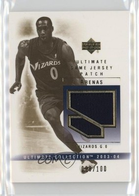 2003-04 Upper Deck Ultimate Collection Game Jersey /100 Gilbert Arenas Patch 1t3