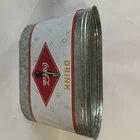 Vintage 2003 Coca-Cola Ice Bucket Large Party Tub 16x9x10 Oval Galvanized Metal