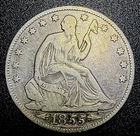 1855-O Seated Liberty Silver 50c with Arrows VF Super Nice Pre Civil War Coin
