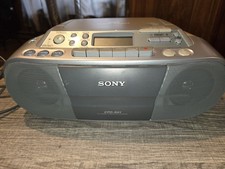 Sony CFD-S01 Boombox CD Radio Cassette Player Tested Working Mega Bass Cdr/rw