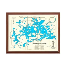 Old Map of Lake Chippewa, WI 1950 - Vintage Lake Chippewa Wi