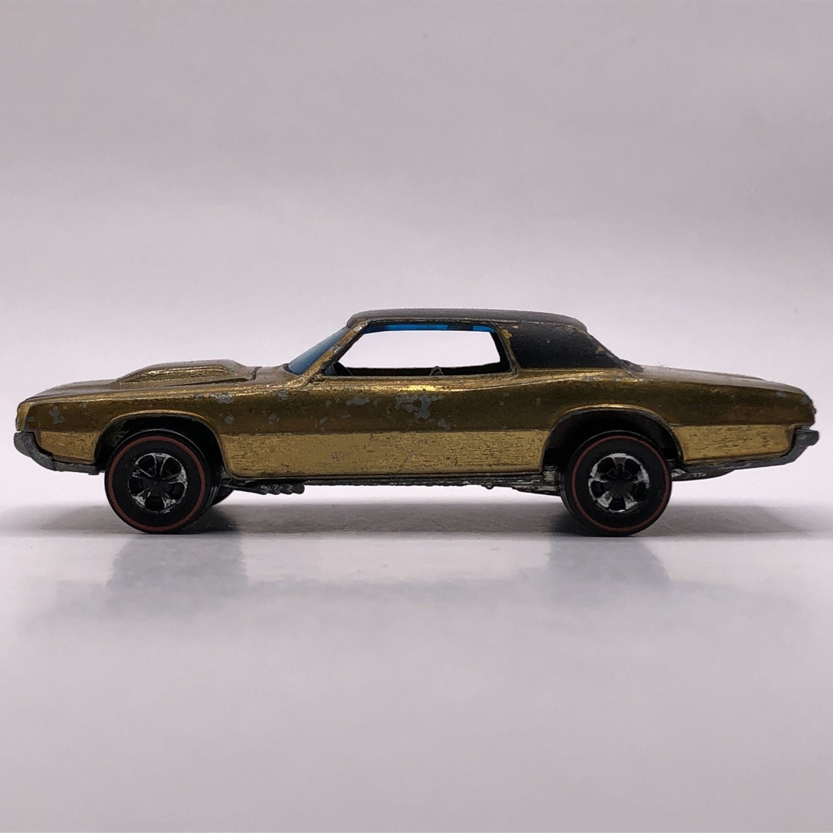 Hot Wheels Redline Custom T-Bird 1968 Gold Brown Int. Made In Hong