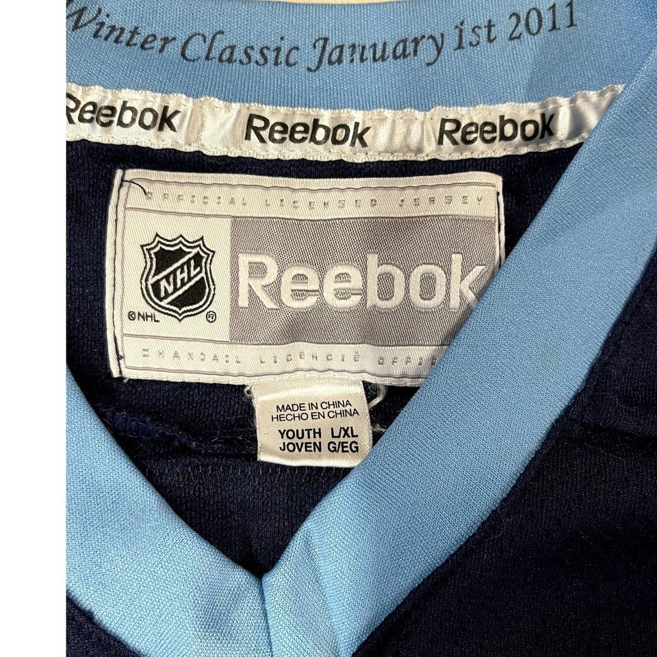Camiseta deportiva Reebok NHL Pittsburgh Penguins 2011 parche clásico de invierno talla juvenil L/XL Foto 4 de 4