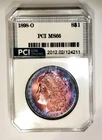 1898-O  MS 66 Lovely Target Toned  Rainbow Color  Morgan Dollar PCI