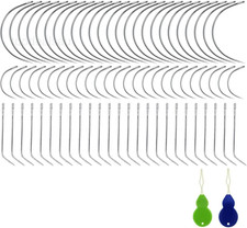 50 PCS Curved Sewing Needles for Leather, Carpet, Canvas, Wig