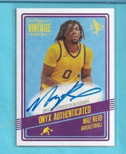 Naz Reid LSU 2021 Onyx Vintage BLUE INK Autograph #VANR SP RC ON CARD AUTO /50