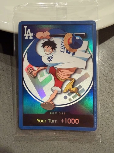 One Piece Night Los Angeles Dodgers 7/2 Monkey D. Luffy Promo Card Game Sealed