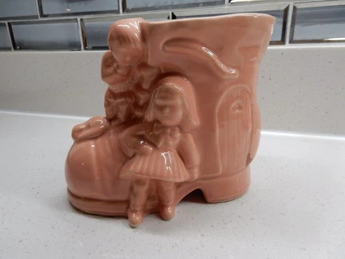Vintage Shawnee Pottery Planter, “Old Woman Who Lived In A Shoe” Marked USA 525