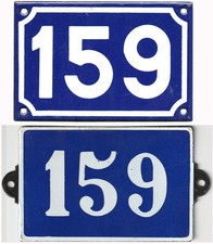Old blue French house number 159 door gate plate steel enamel sign - pick yours