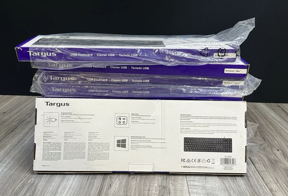 Targus AKB600 USB Wired Keyboard Lot – 10 New Sealed Units – Black Full-Size - Image 2 of 4