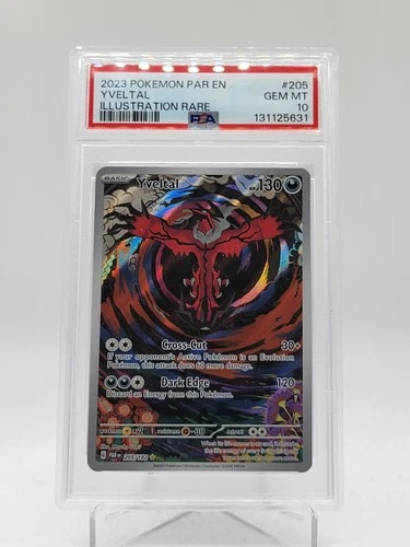 YVELTAL 2023 POKEMON PARADOX RIFT ILLUSTRATION RARE #205 PSA 10 Q0895