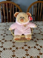 2016 TY 10    Plush Pluffies Baby Pink Bear with Tags