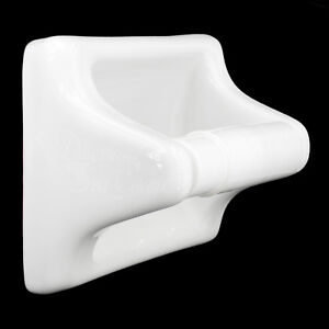  TOILET  PAPER  TISSUE HOLDER  WHITE PORCELAIN W ROLLER TILE  