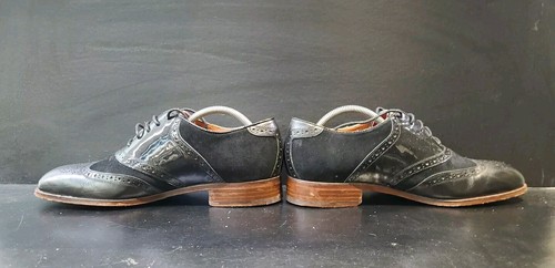 Florsheim By Duckie Brown Mens Black Leather Oxford Shoe UK 10 Wing Tip Brogues - Picture 10 of 16