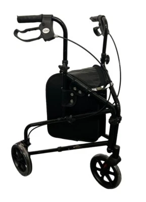 Ultra Lightweight Tri Walker Three Wheel Rollator Mobility Walking Aid With Bag