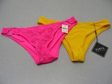 LOT OF 2 SWIMSUIT BOTTOMS - 1 PINK BRAND SMALL SIZE  1 ZAFUL SIZE 4 YELLOW 
