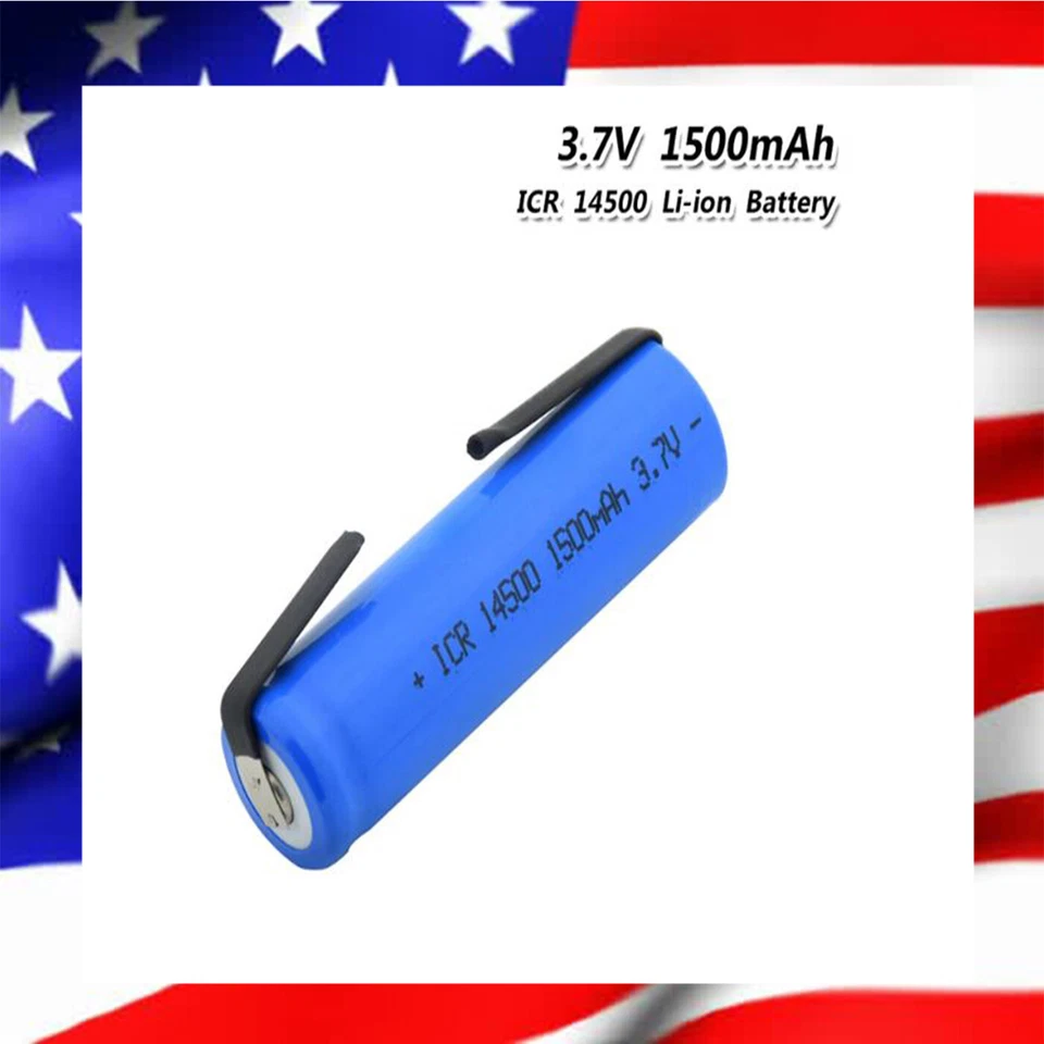 14500 - PILE BATTERIE RECHARGEABLE 1500 mAh LI-ION 3,7 V POUR LAMPE TORCHE - Photo 1/1
