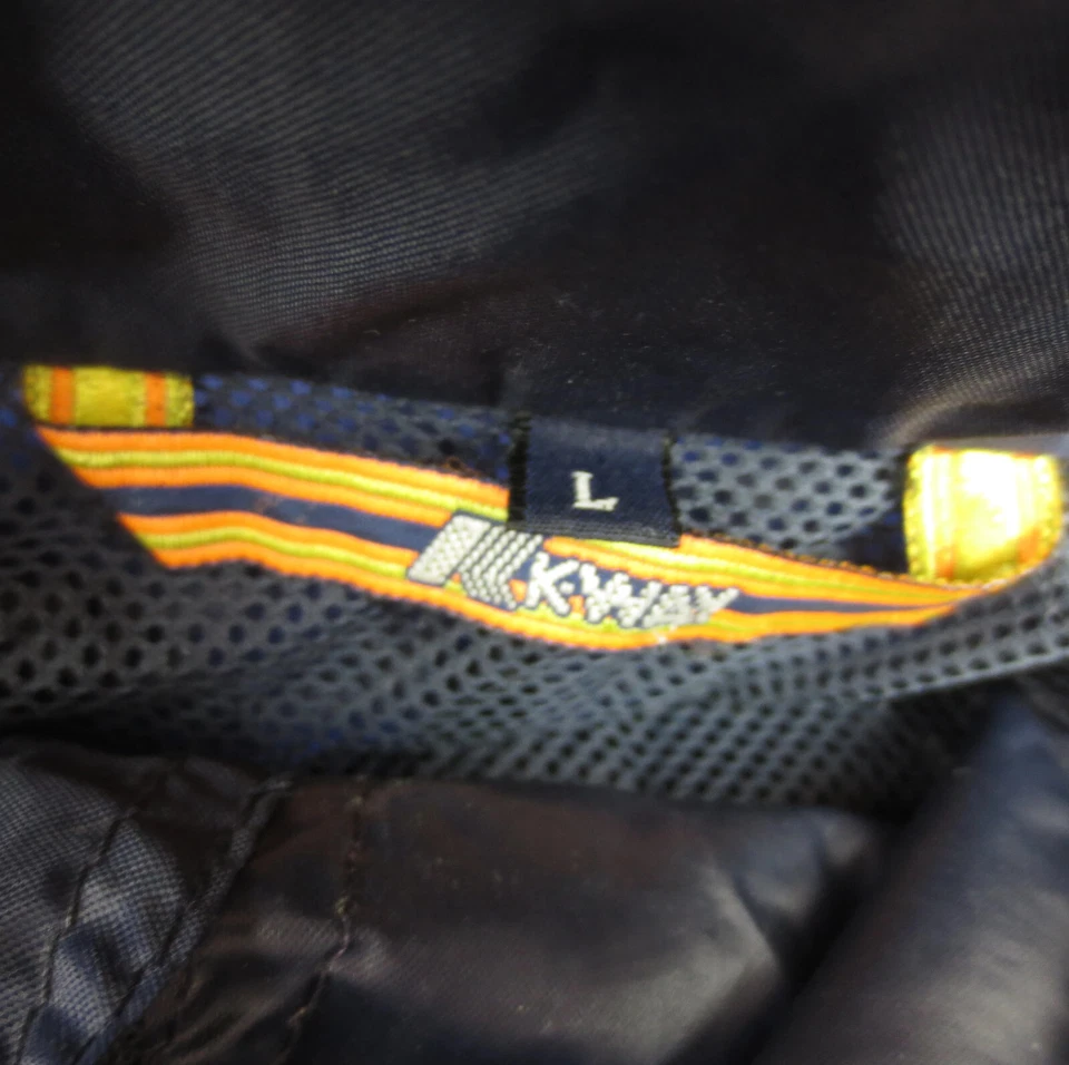 Imperméable Capuche Oversized Vintage 90s K-Way Homme L Bleu Nylon - Photo 3/4