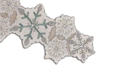 Christmas Beaded Table Runner Snowflakes Table Runner Designer Tableware 13X36In