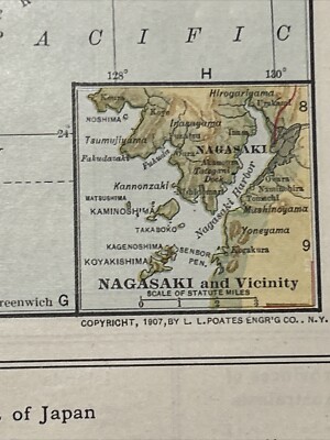 Antique Colorful 1908 Map Of Japan 11x15 Inches | eBay