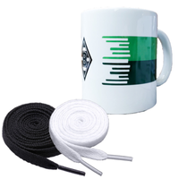 "Vfl Borussia MöNchengladbach Bmg Tasse \"Streifen\" + 2 Paar Fan-SchnüRsenkel"
